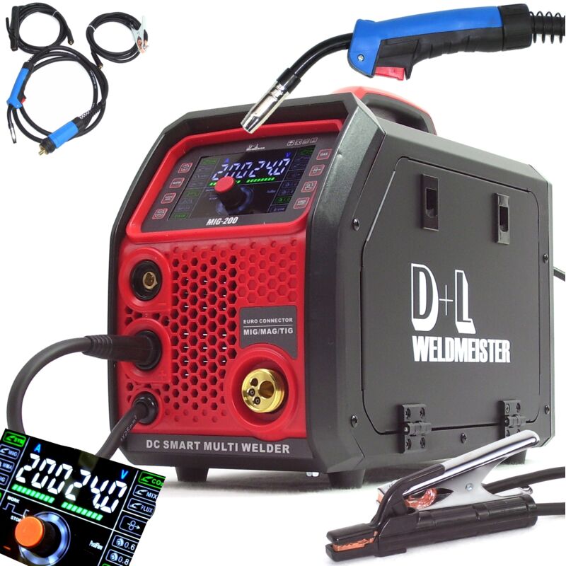 5in1 Schutzgasschweißgerät 200A LCD Mig/Mag Wig E-Hand Schweißgerät 13958
