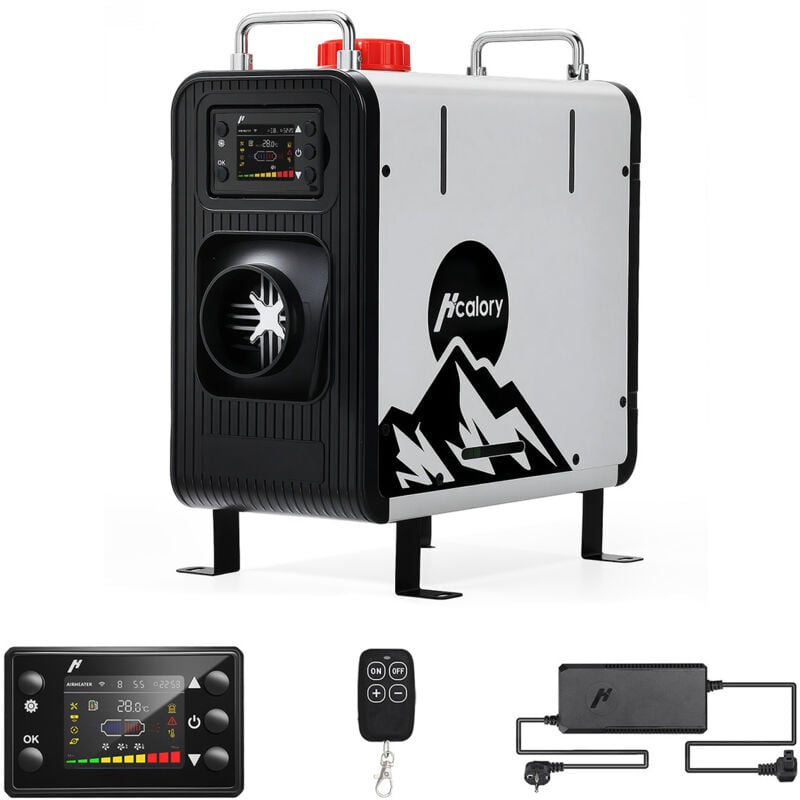 5KW-8KW Diesel Standheizung Lufterhitzer 3,5L, Plateau-Modus 2500/5000m mit bluetooth/Fernbedienung/LCD Steuerung, 12/24V/220-240V