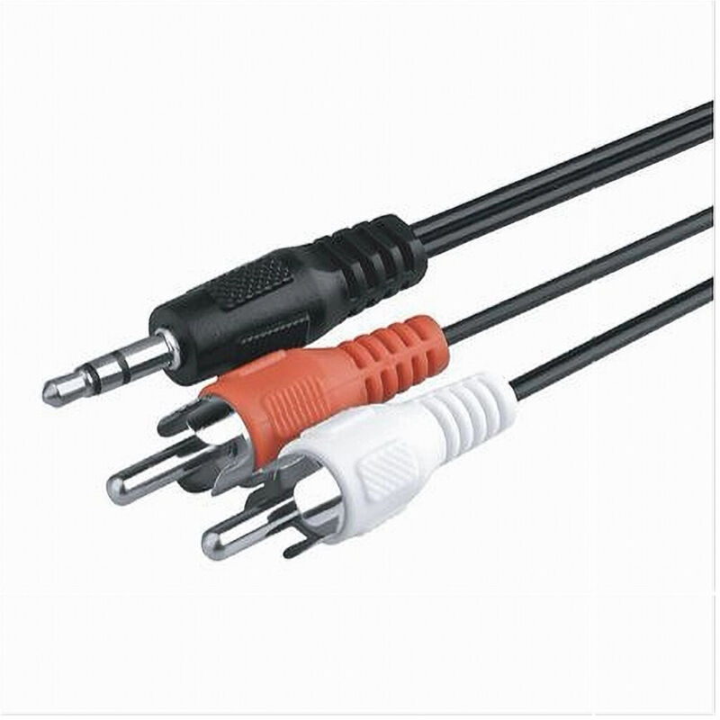 Trade Shop - 5M Audiokabel von 3,5 mm Buchse AUX auf 2 Cinch-Stecker, Doppel-Y-Stereo, 5 m, AUX-R5.0M -