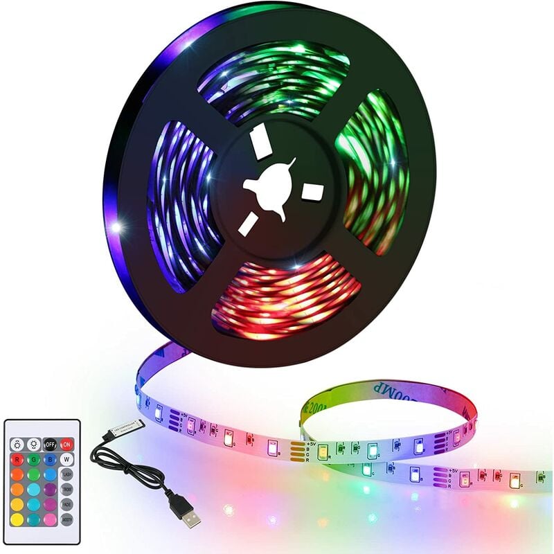 Comely - 5m led -Band, led rgb rgb Flexible rgb, led -led -led -mehrfarbige Band mit Fernbedienung für Schlafzimmer, Küche, Fernseher, Party