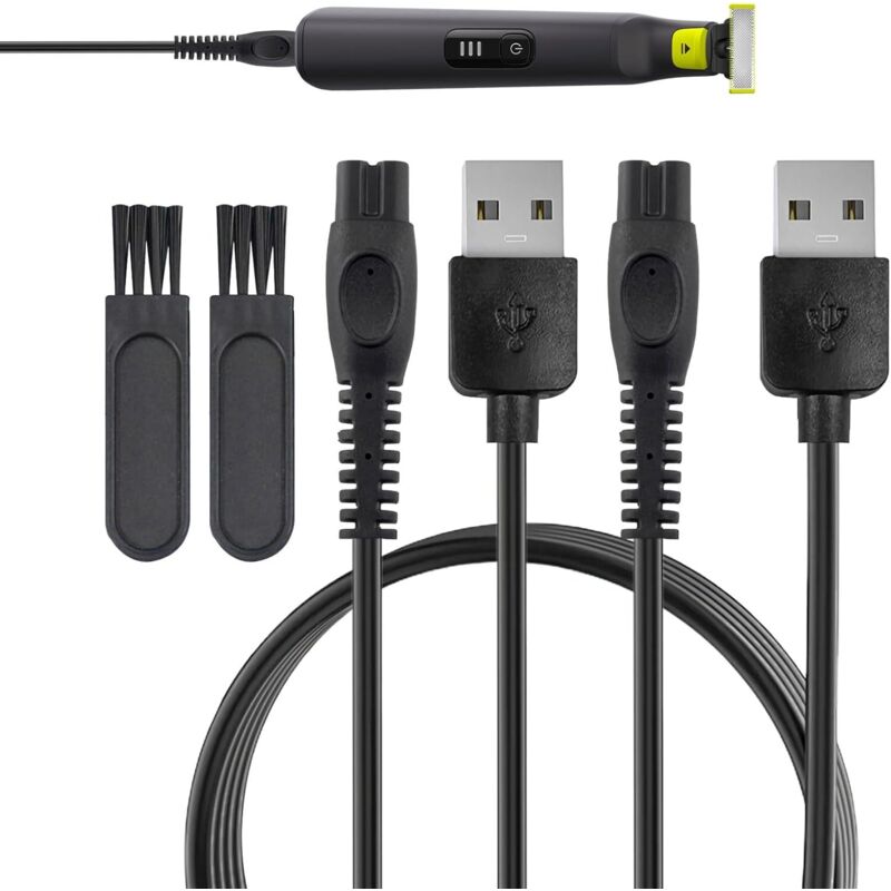 5V USB-Ladekabel für Philips OneBlade, 4er-Pack Ladekabel für Philips Trimmer, kompatibel mit Philips QP2724, QP2834, QP4631, MG9530, X5004, OneBlade