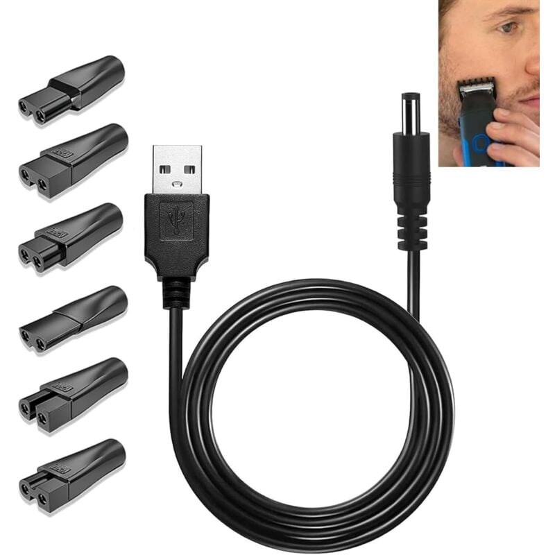 Bluedeer - 5V usb Netzkabel Kabel Rasierer Ladegerät Ersatz-Netzteil-Ladegerät Rasierer-Ladekabel-Set, usb Adapter Set, für eine Vielzahl von