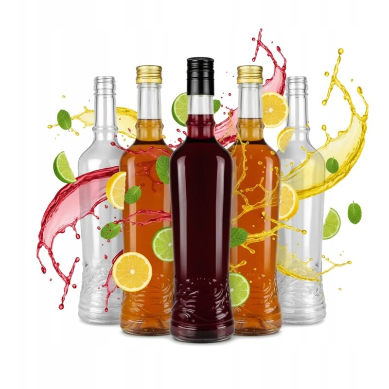 5x TOAST 500ml Glasflaschen für Liköre mit Verschlüssen für Alkohol, Wein, Schnaps