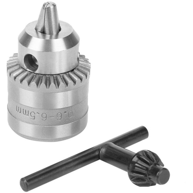 0,6-6,5 mm Schlüsselbohrfutter, Mini-Drehbank, Bohrfutter, Umrüstwerkzeug, Drehbankwerkzeug mit Futterschlüssel für elektrische Bohrmaschinen (0,6-6