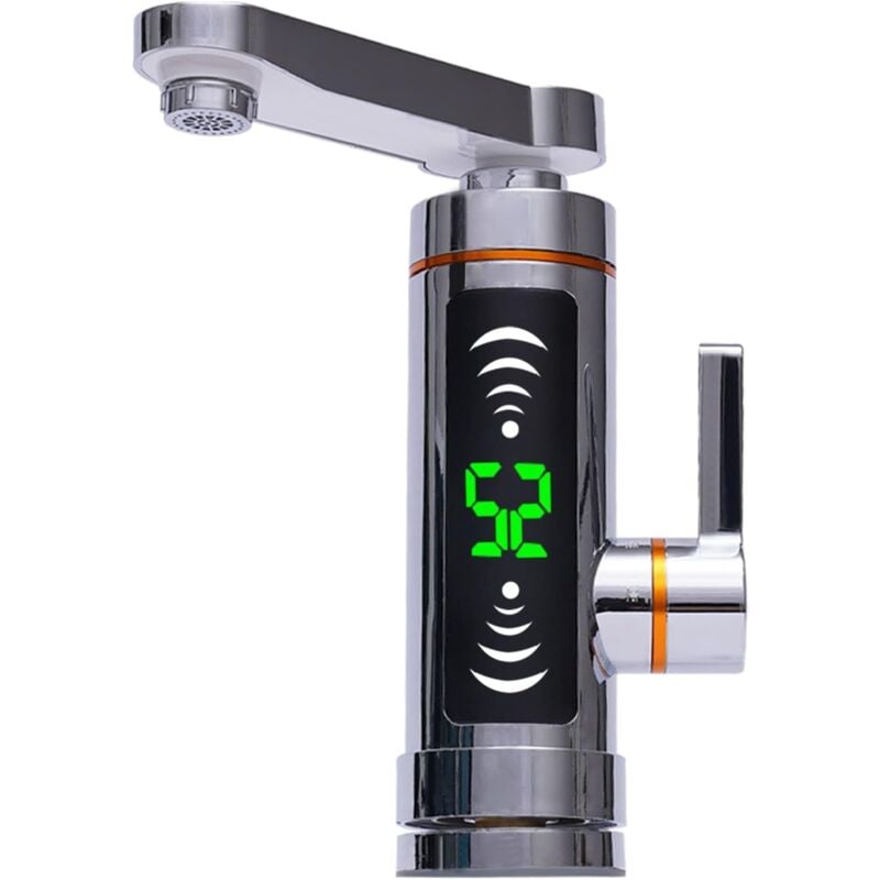 Senderpick - Wasserhahn mit Durchlauferhitzer, elektrischer Wasserhahn mit LED-Temperaturanzeige, 3000 w, Waschtischarmatur, um 360° drehbar