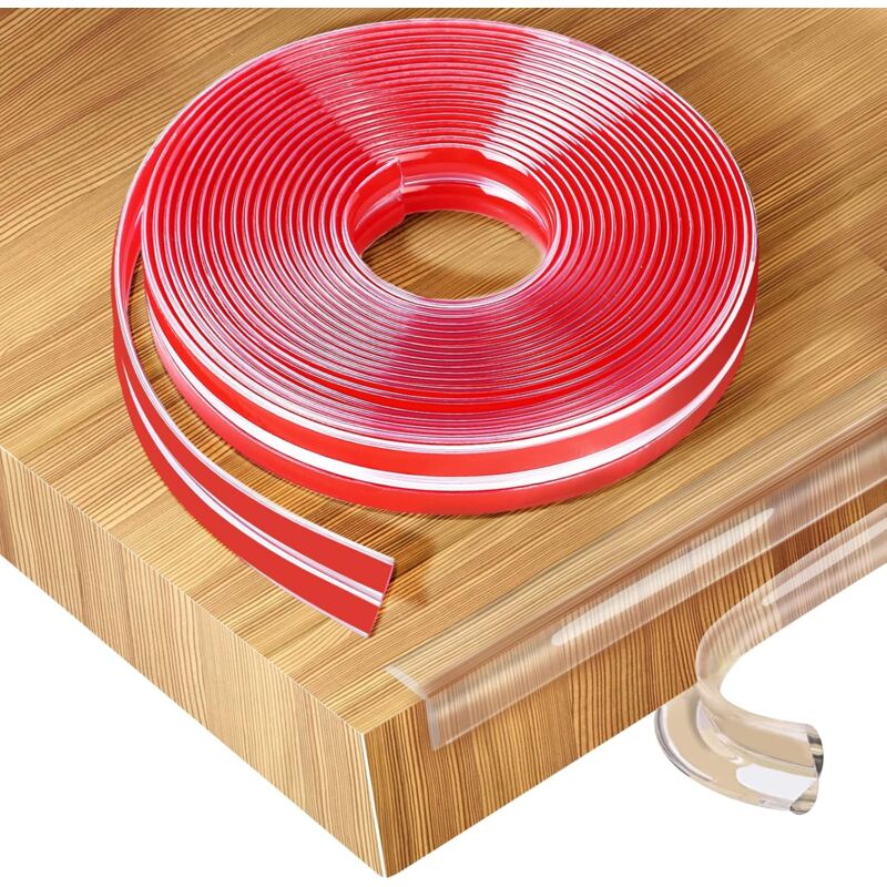 Ersandy - 6 Meter Tischeckenleiste Babyschutz, transparente Möbelschutzleiste, vorklebender PVC-Kantenschutz, für Tische, Fensterbänke, Wände