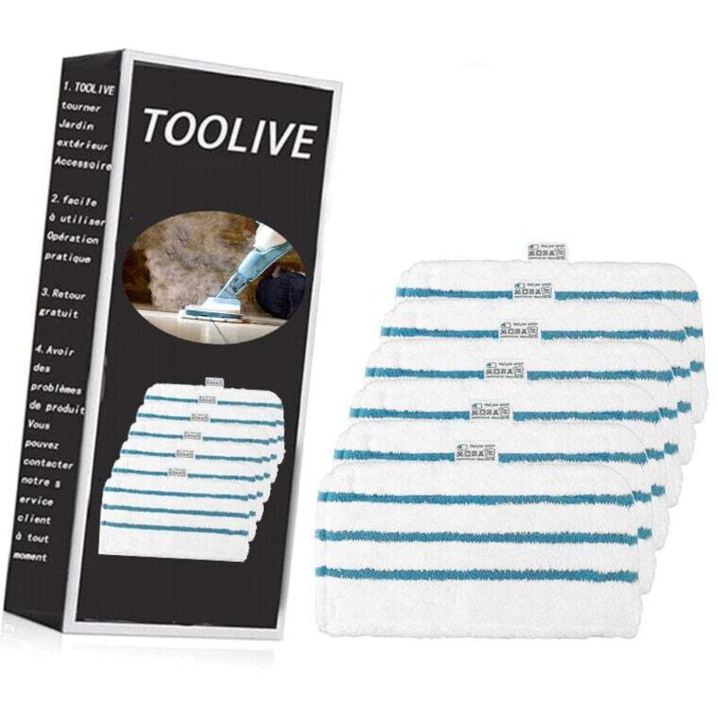 6 Reinigungstücher für Black & Decker Dampfreiniger, passend für Black & Decker Dampfreiniger FSM1630S, Alternative zu FSMP20, 6er-Packung