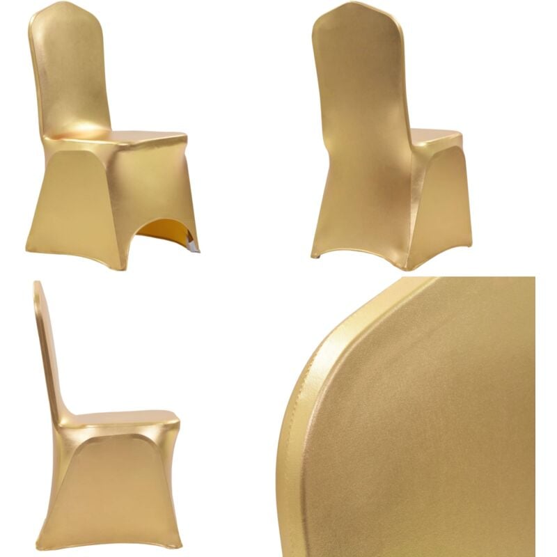 6 Stk. Stretch-Stuhlhussen Golden - Stuhlhusse - Stuhlhussen - Home & Living - Gold
