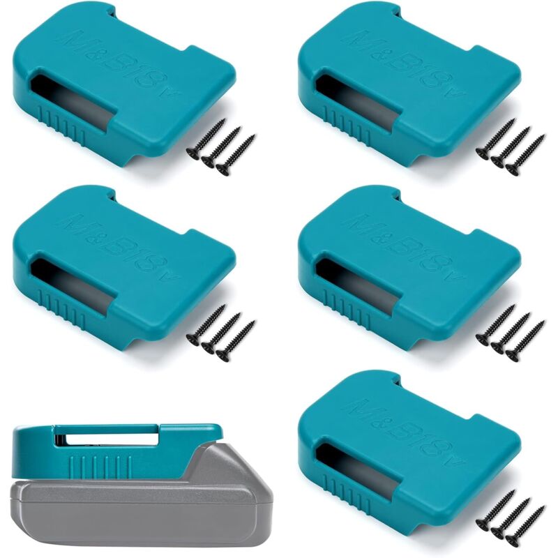 6 Stück Akkuhalter für Makita/Bosch Akku, Batteriehalter Halterungen Gürtelclip, Wandhalterung Akkuhalter Kompatibel mit Makita 18V Lithium Ion Akku