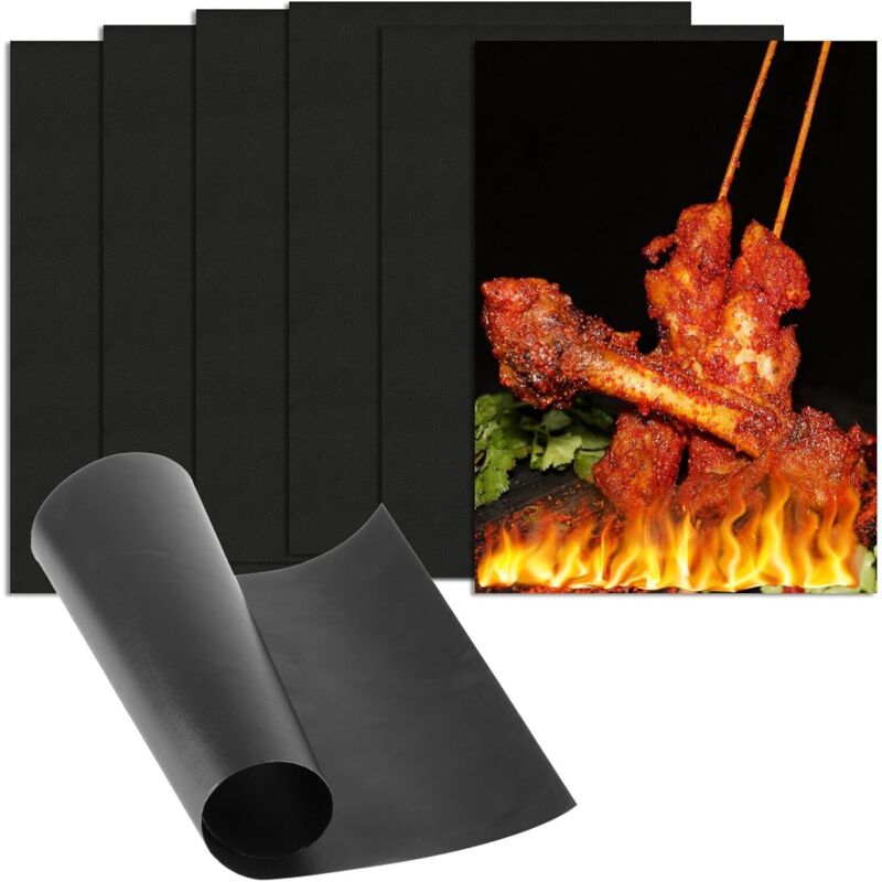 6 Stück Grill-Backmatten, 40 x 30 cm, Grillmatte, wiederverwendbare Antihaft-Grillmatte, Ofen-Backblech, Elektrogrill-Zubehör für