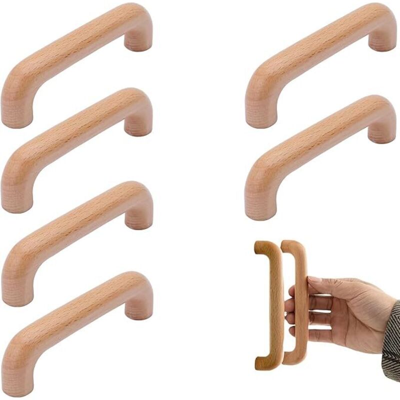6 Stück Holzmöbelgriffe Küchentürgriff aus Karton Lochabstand 128 mm für Küchenmöbel und Schubladen