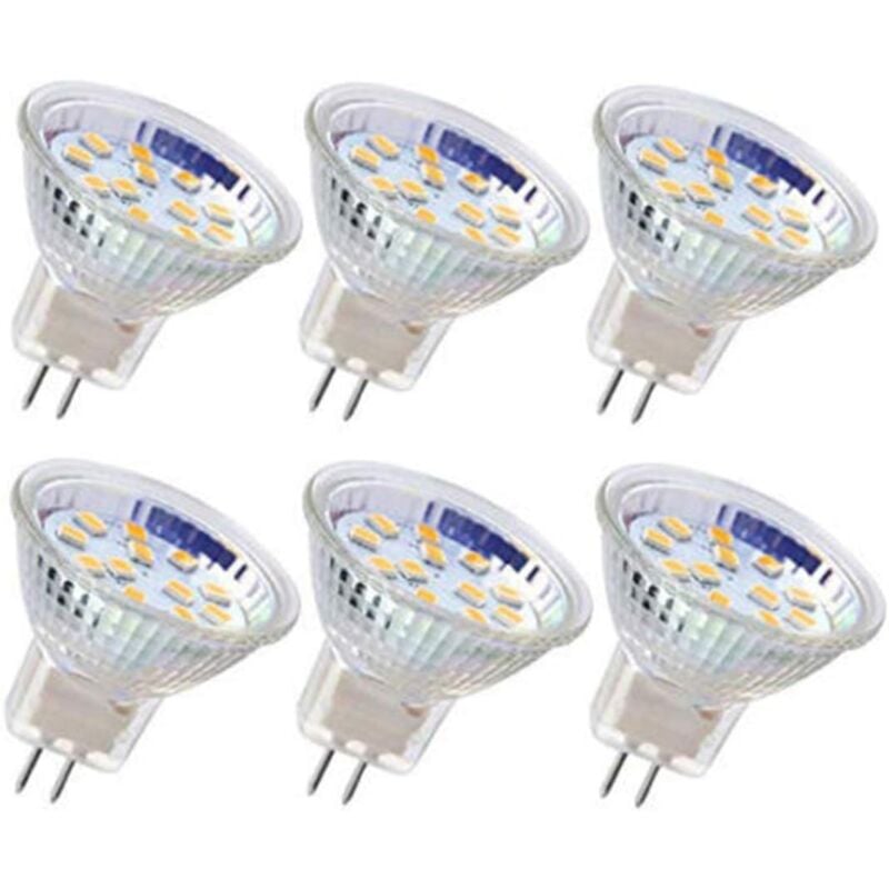 6 Stück LED-Leuchtmittel, MR11, Strahler, GU4-Leuchtmittel, 3 W, 18 LEDs, Halogenlampen, 20 W-Äquivalent, nicht dimmbare LED-Leuchtmittel, 12 V AC/DC