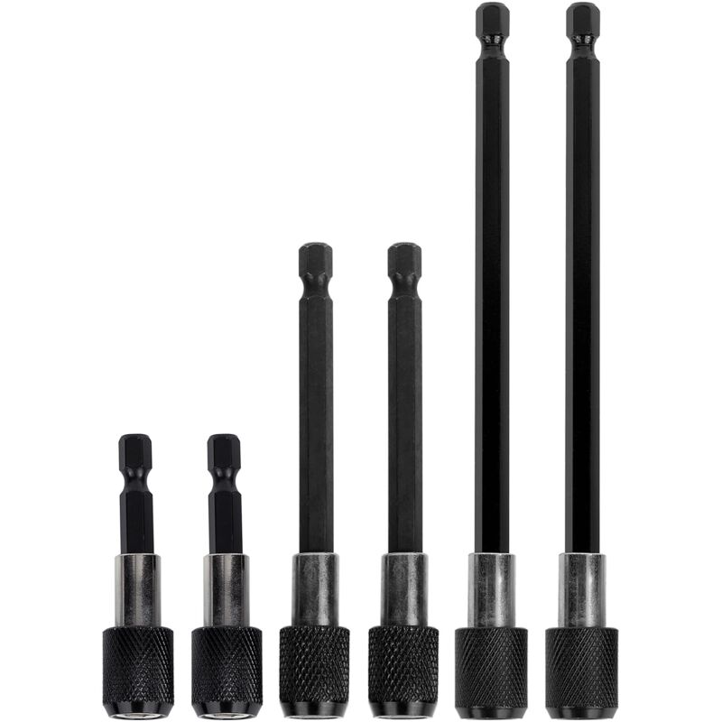 6 Stück Schnellspann-Bohrerverlängerungen, 2,36 Zoll, 4 Zoll, 6 Zoll Sechskantschaft-Schraubendreher-Bithalter, 1/4 Zoll magnetische