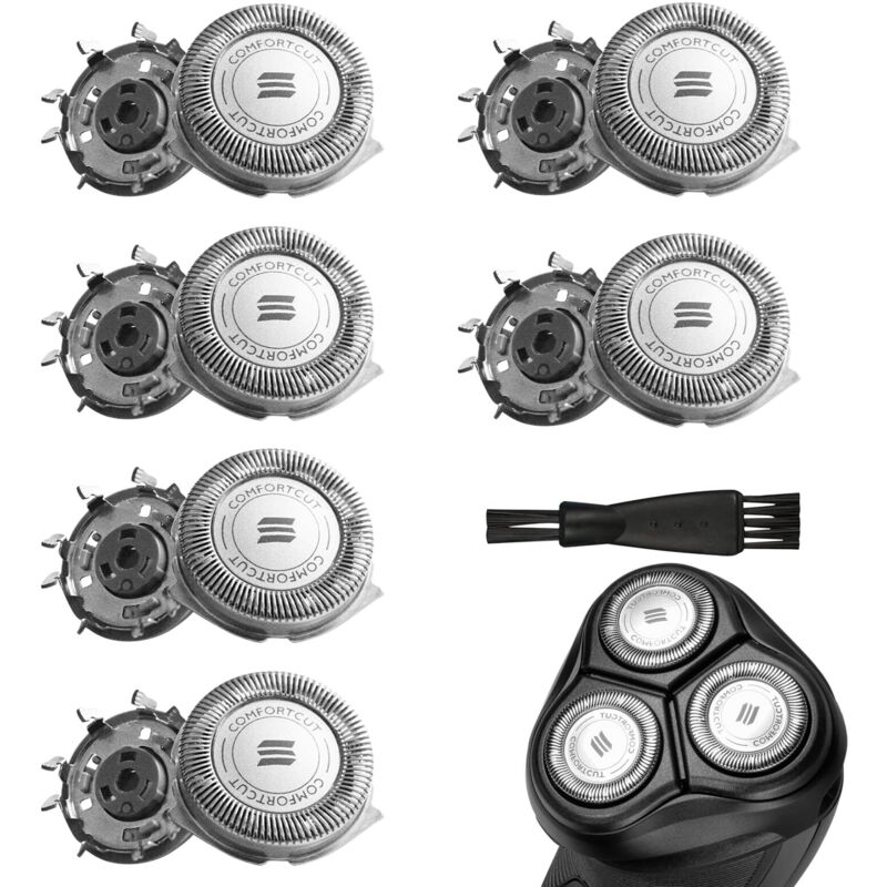 6 Stück SH50/30 Köpfe kompatibel mit Philips Serie 3000 5000 und AT8xx/AT7xx/PT7xx, Rasierköpfe mit Reinigungsbürste, Ersatzklingen für Philips,