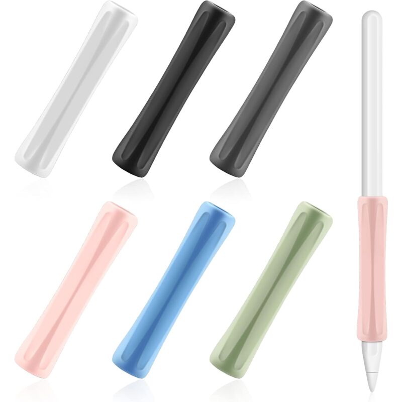 6 Stück Silikon Schutzhülle Griff,Silikon Griff Compatible with Apple Pencil 1.und 2.Gen,Pencil Schutzhülle Zubehör Ergonomisches Ärmelzubehör Hülse