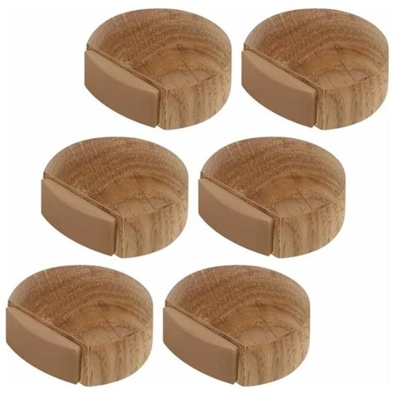 Csparkv - 6 Stück Türstopper – selbstklebender Türstopper aus Holz für Böden und Parkett – selbstklebender Türstopper – Türstopper