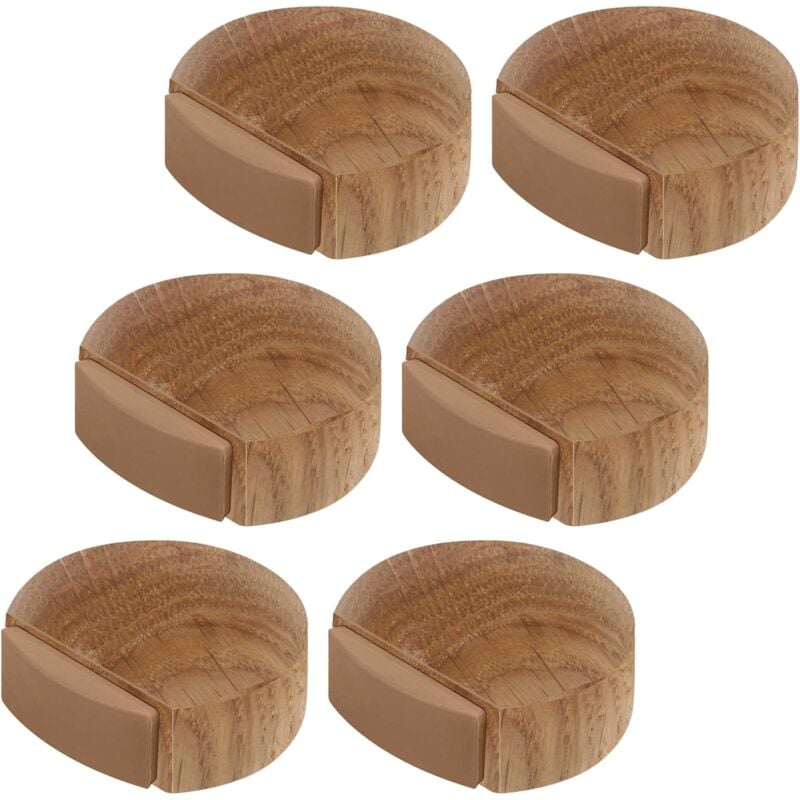 Jusch - 6 Stück Türstopper – selbstklebender Türstopper aus Holz für Böden und Parkett – selbstklebender Türstopper – Türstopper (Sapeli-Holz)