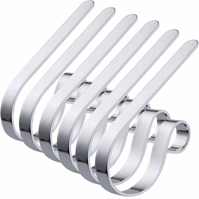 Linghhang - 6 Stück Weihnachtsstrumpfhalter aus Metall, rutschfeste Sicherheits-Weihnachtsstrumpfhalter, Weihnachtskaminhaken für Weihnachtsdekoration