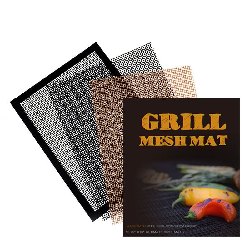 6 Stück wiederverwendbare Grillmatte, Teflon-Netz-Grillmatte 33 x 40 cm, Grillmatte für Gasgrill, Holzkohle, Elektrogrill, Backofen, Kochen