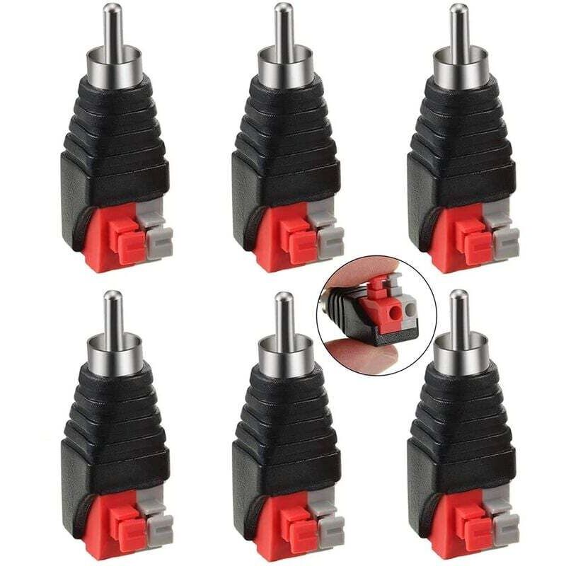6-teiliger RCA-Stecker für den Subwoofer-Lautsprecher. RCA-Stecker für den Subwoofer-Lautsprecher