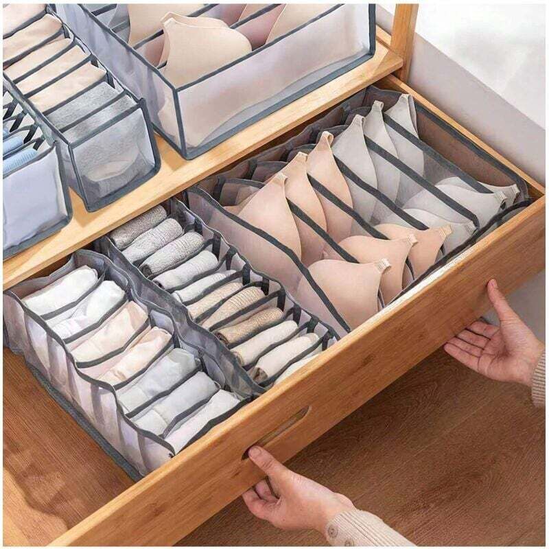 6-teiliger Wäscheschubladen-Organizer, Aufbewahrung für BHs und Socken, faltbarer Kleiderschrank-Organizer für BHs, Socken, Krawatten
