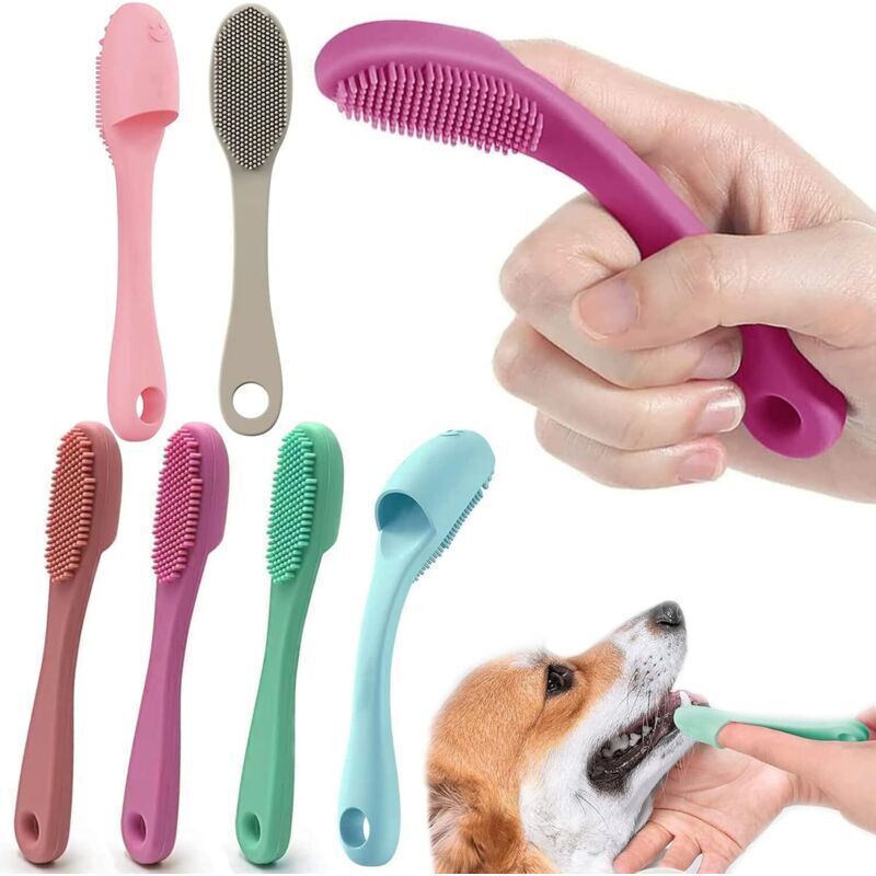 6-teiliges Hundezahnbürsten-Set, Fingerzahnbürste für Haustiere, Silikonzahnbürste für Haustiere, Katzenzahnbürste, Zahnreinigung