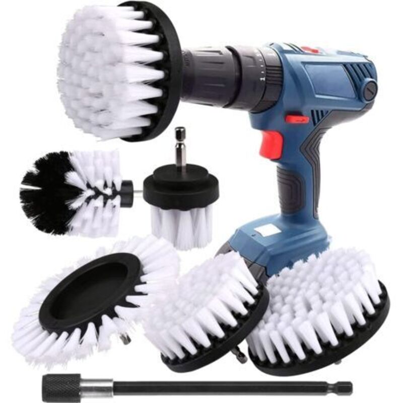 6-teiliges Reinigungsbürsten-Set für Bohrmaschinen, Autobohrmaschinenbürste, Reinigungsbürste für Felgen, Fliesen, Teppiche, Badewanne, Küche,