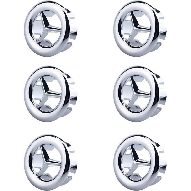 6-teiliges Set Überlaufabdeckungen für Spülbecken, runde Abflussstopfen-Einsätze für Spülbecken, für Spülbecken, Badezimmer, Küche (Silber)