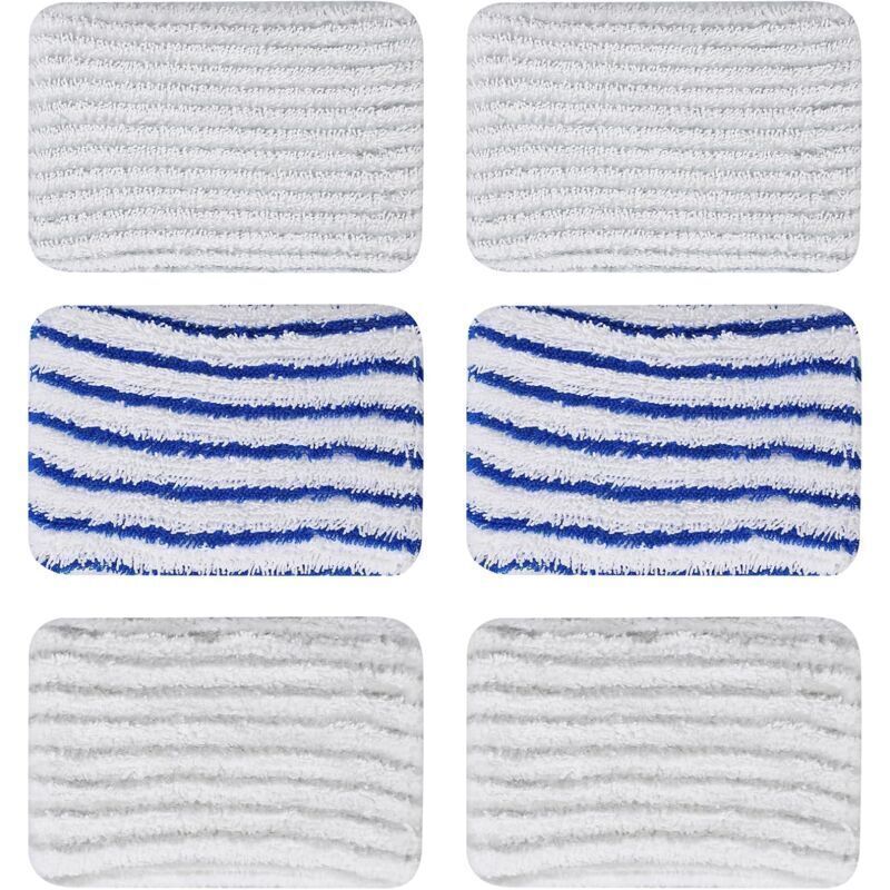 6-teiliges Set waschbarer Mikrofaserpads ZR850002 für Rowenta Clean & Steam ZR850002 ZR005801 ZR005804 für Rowenta RY7xxx RY8xxx