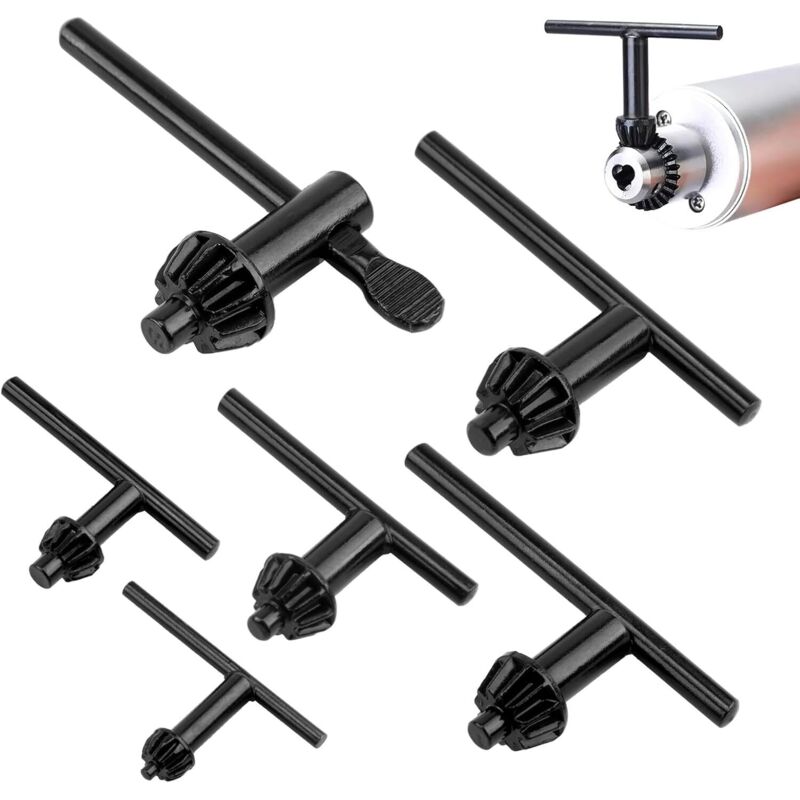 6-teiliges Universal-Bohrfutterschlüssel-Set, Bohrfutterschlüssel für elektrische Bohrmaschinen, Spannwerkzeug, elektrische Bohrmaschine