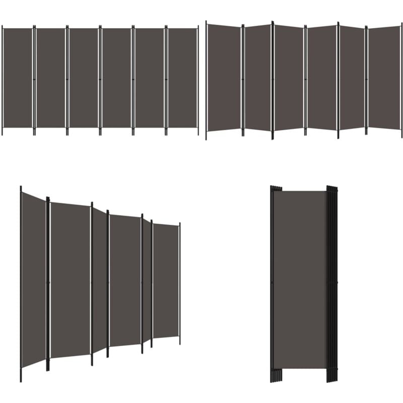 6-tlg. Raumteiler Anthrazit 300x180 cm - Raumteiler - Zimmerabtrennung - Sichtschutz - Dekorationsartikel - Anthrazit - Home & Living