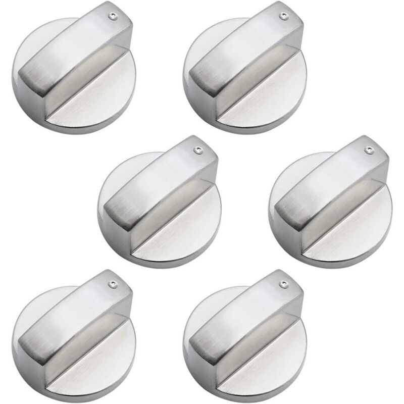 6 universelle Metall-Bedienknöpfe für Gasherd, 6 mm universelle Bedienknöpfe für Gasherd, Backofen, Kochfeld