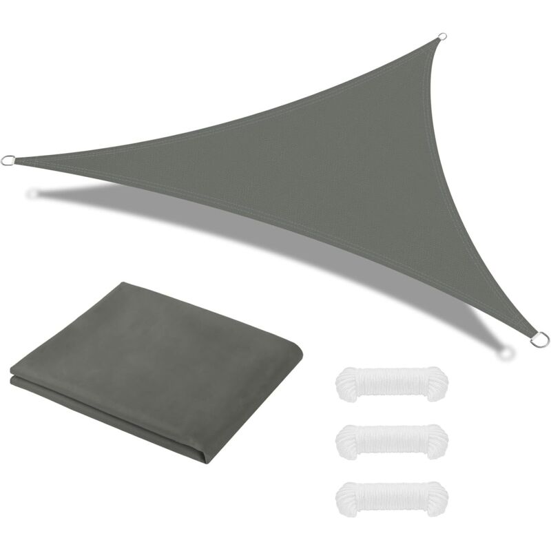 6 x 6 x 6 m Dreieck-Sonnensegel, Schattentuch mit 3 kostenlosen Seilen, wasserdichte Markise mit UV-Schutz, wasserdichtes Sonnensegel für Garten,