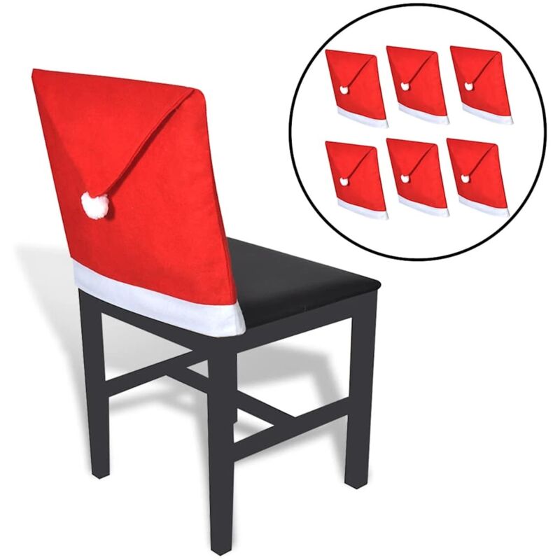6x Stuhlhussen Weihnachtsmützen Vidaxl