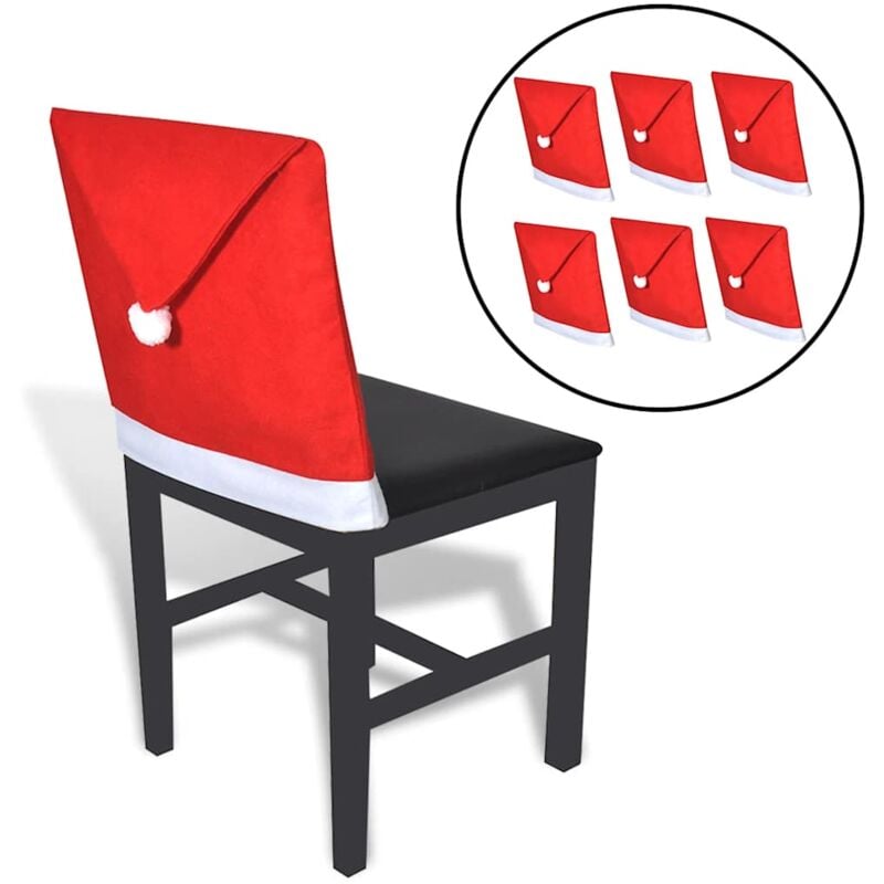 6x Stuhlhussen Weihnachtsmützen Vidaxl