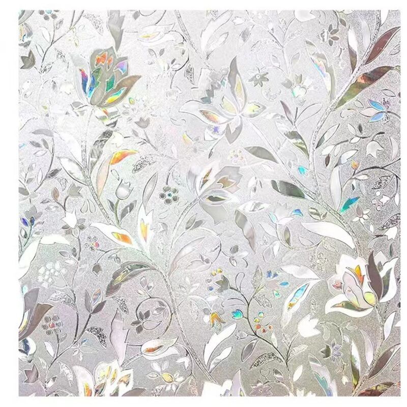 60 × 200 cm 3D-Fensterfolie, elektrostatische Folie, Sichtschutz, Anti-UV, dekorative Fensterfolie, Anti-Peep, Tulpen-Blumen-Muster