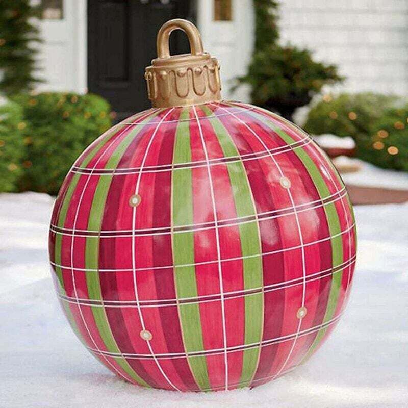 60 cm riesige Weihnachtskugel, transparente Kugel, riesige aufblasbare Weihnachtskugeln, aufblasbare Weihnachtskugel für den Außenbereich,