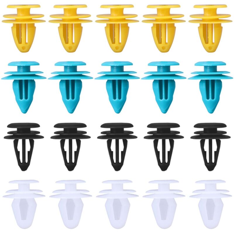 60 Stück Kfz-Befestigungsclips, Kunststoff-Befestigungsclips für Kfz-Türverkleidungen, vier Größen von 8 mm bis 10 mm, passend für die meisten