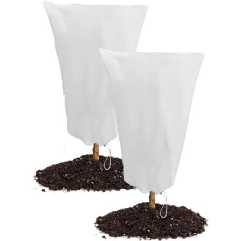 60 x 80 cm Winterschutz-Vlies für Pflanzen im Freien, 2er-Set Pflanzen-Winterschutzhauben für Topfpflanzen, 60 x 80 cm Schutzhüllen für Pflanzen