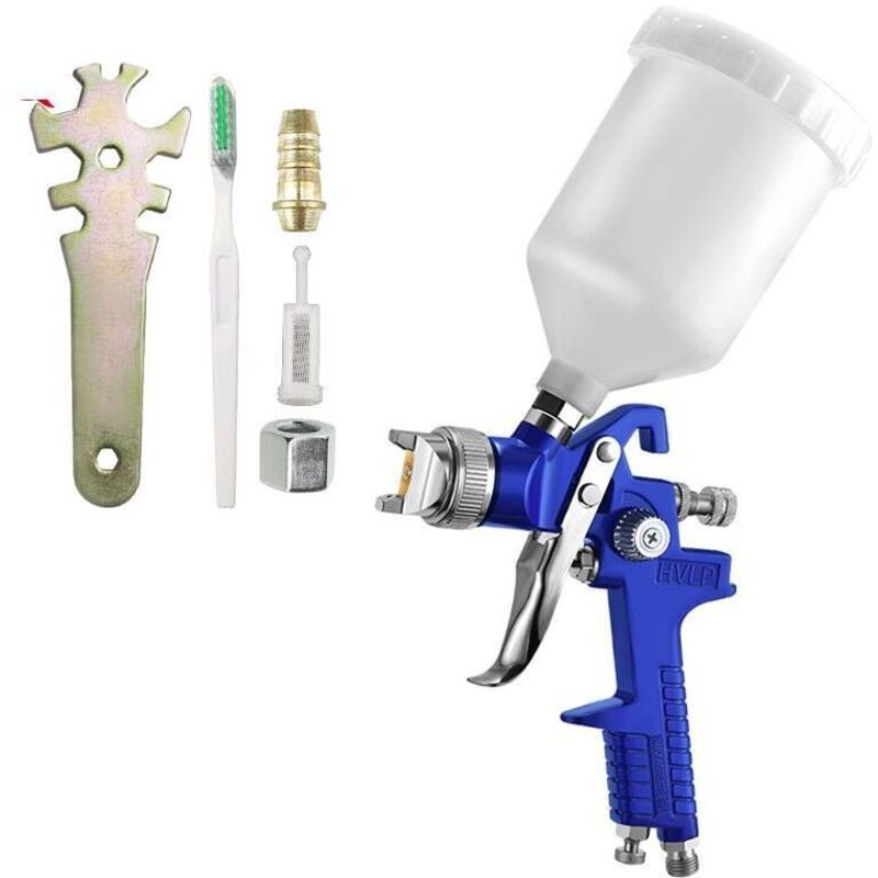 600-ml-HVLP-Spritzpistole, 1,7-mm-Kupferdüse mit Luftdruckregler zum Besprühen von Oberflächenbeschichtungen auf Fahrzeugmöbeln und Zäunen