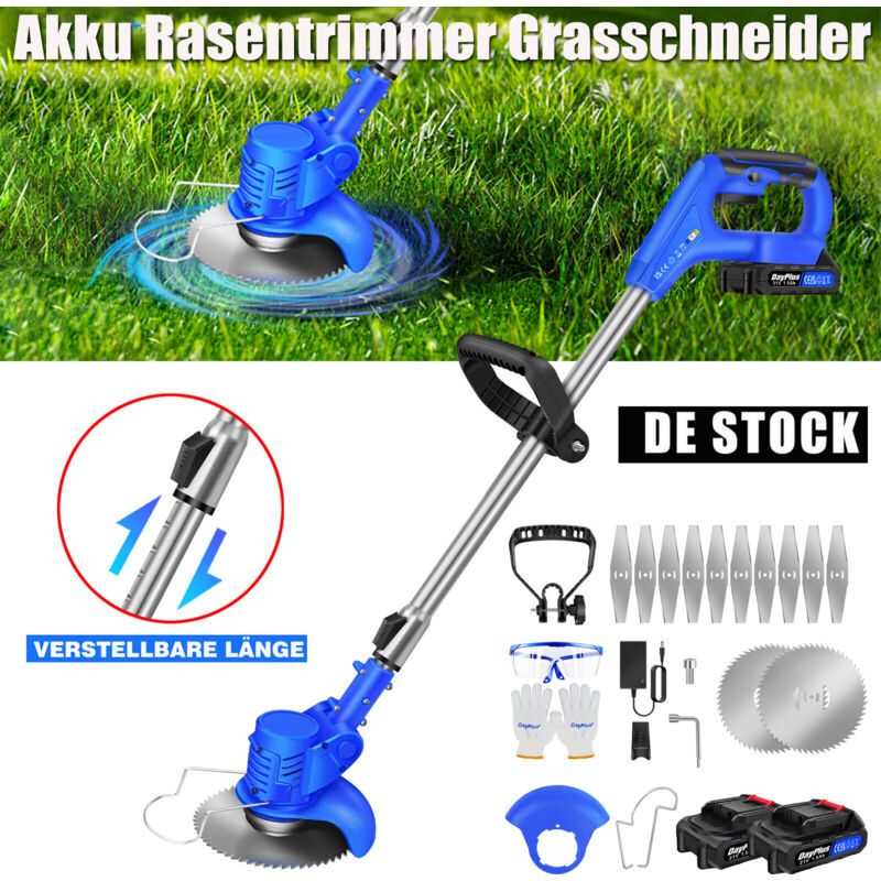 Dayplus - 6000W Elektro Akku Rasentrimmer Mit Akku und Ladeger t Freischneider Motorsense