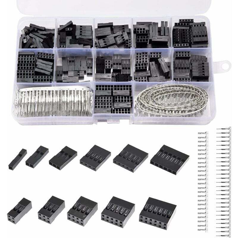 620 Stück Dupont-Stecker 2,54 mm JST SM 1/2/3/4/5/6 Pin männlich weiblich Header Crimp Terminal Gehäuse Steckverbinder Sortiment Kit, Kabelbrücke