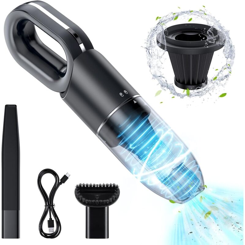 Leistungsstarker, kabelloser Handstaubsauger mit 6500 Pa, Nass- und Trockensauger mit 2000-mAh-Akku für Hunde- und Katzenhaare sowie Staub,