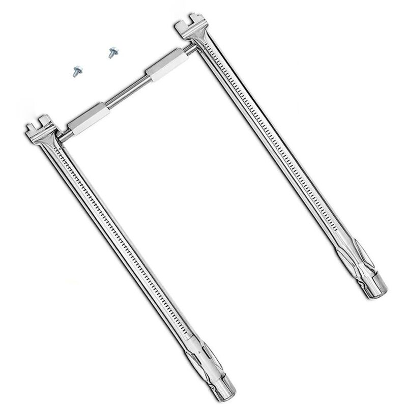 69785 Edelstahlbrenner für Weber Spirit i ii 200 E210 E220 S210 S220 mit 2 Bedienknöpfen vorne (ab 2013), Brennerrohr Ersatzteil für Gasgrill Weber