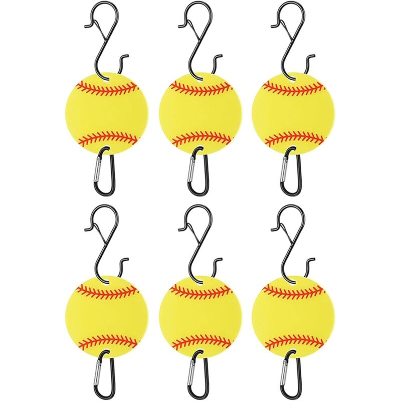 6er-Pack Aufhängehaken aus Aluminiumlegierung mit leeren Acrylplatten für Schlägertaschen, Helme, Ausrüstungsorganisatoren