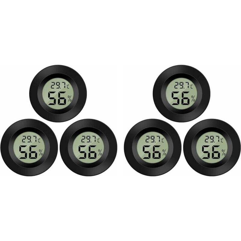 6er-Pack digitales LCD-Hygrometer-Thermometer zur Überwachung der Luftfeuchtigkeit in Luftbefeuchtern, Luftentfeuchtern, Gewächshäusern, Kellern und