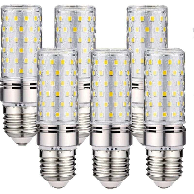 6er-Pack E27-LED-Lampen – 16 W, Kaltweiß (6000 K), 1600 lm (entspricht einer 150-W-Halogenlampe), 200–240 V Wechselstrom, nicht dimmbar, großer