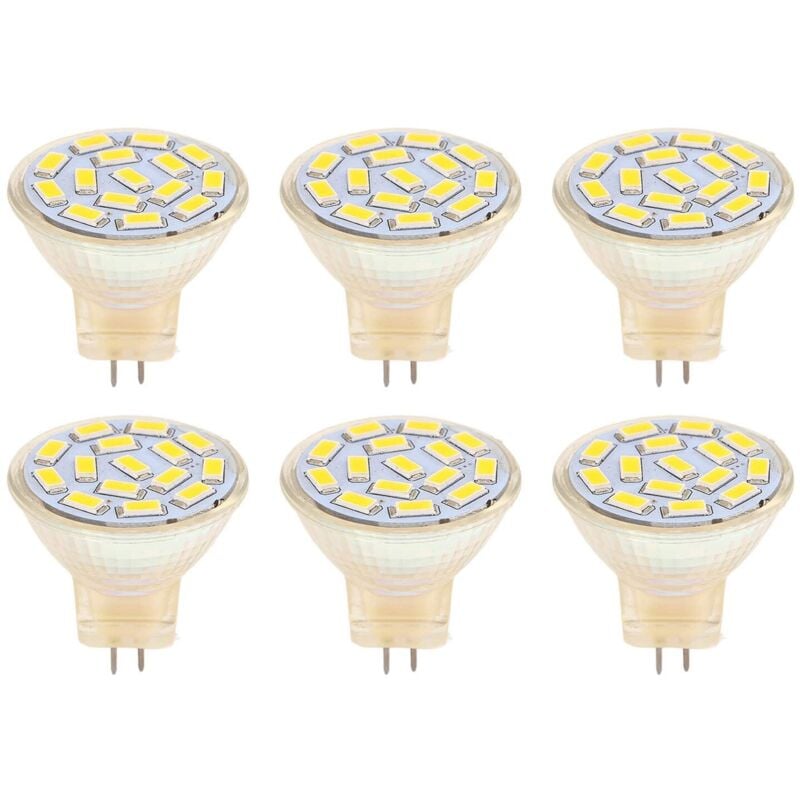 6er-Pack LED-Halogen-Ersatzlampen, LED-Lampen, GU4-LED-Lampe, 270 LM, 15 LED, energiesparend, MR11-Schienenlampenperlen, 12 V, 3 W für eingebettete