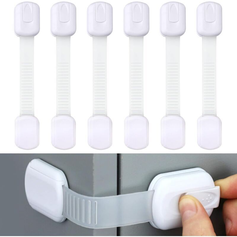 6er Set Baby Sicherheitstürblöcke, Baby Schrankblöcke, Kindersicherheitsfenster, Ohne Bohren, für Schubladen, Kühlschränke, Küchen, Türen und Fenster