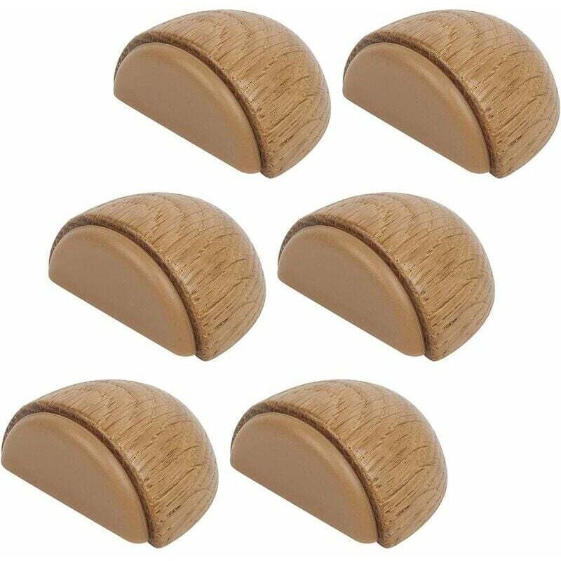 6er-Set Türstopper – selbstklebender Türstopper aus Holz für Böden und Parkett – selbstklebender Türstopper – Türstopper (Eiche natur)